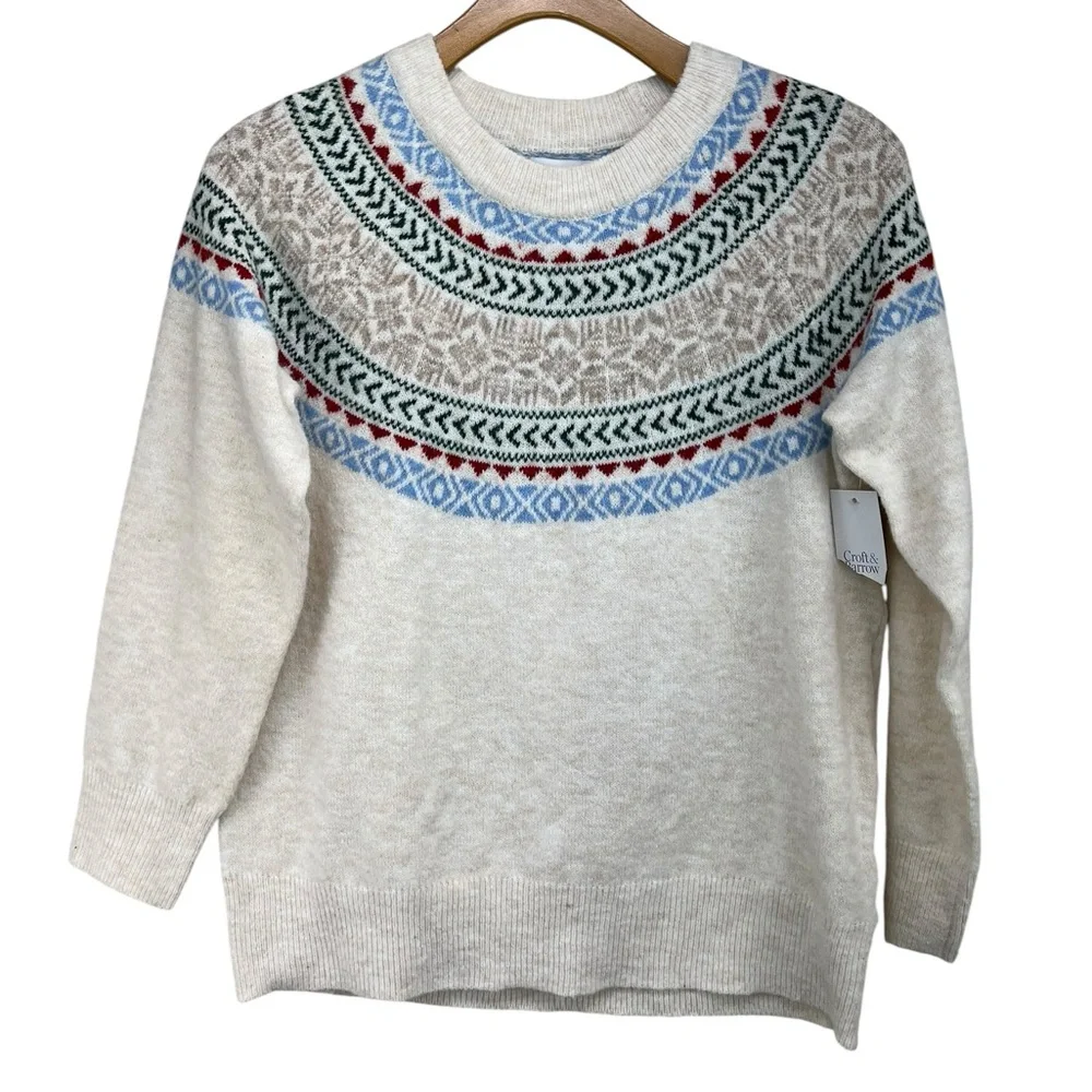 Croft & Barrow Fair Isle Soft Crewneck Sweater Womens XL NWT